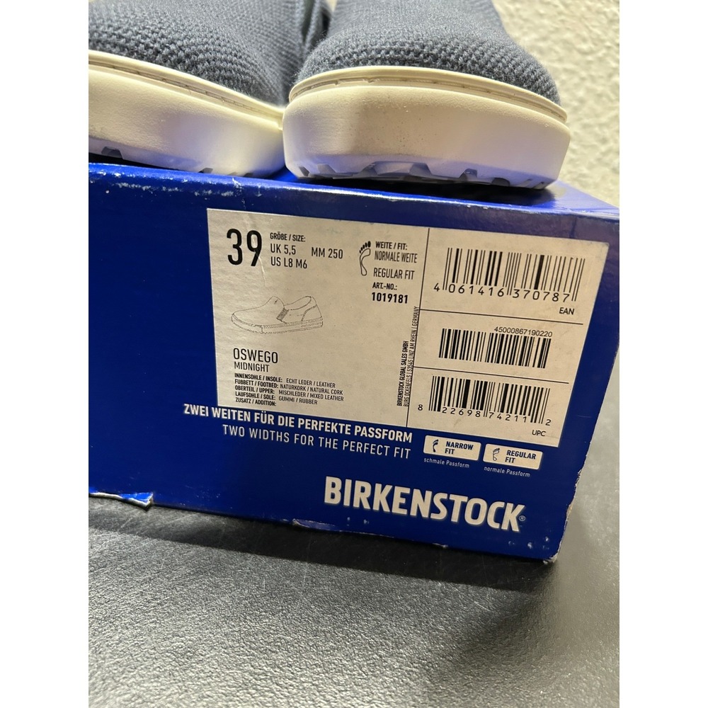 Birkenstock Oswego Textile Suede Midnight Blue EU 39 US L8 M6 Women‎ Mens - Picture 10 of 10